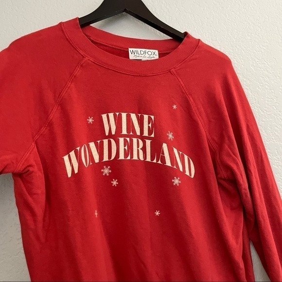 WILDFOX Wine Wonderland Red Holiday Sweater X-Small - Picture 3 of 6